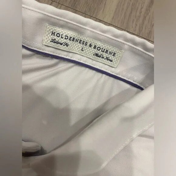 Holderness & Bourne Tailored Fit Polo Shirt Mens Size Large L White Performance - Picture 4 of 7